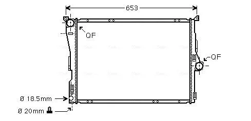 Радіатор охолодження двигуна BMW X3e83 MT/AT AVA AVA COOLING BW2304 (фото 1)
