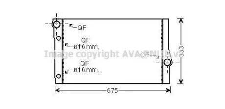 Радіатор охолодження двигуна BMW 5 F10 (10-) 2.0D, 3.0D АКПП AVA AVA COOLING BW2410