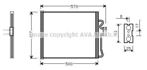 Радиатор кондиционера (498 x 428 x 18 mm) BMW 5 E39 (96-) AVA AVA COOLING BW5192 (фото 1)