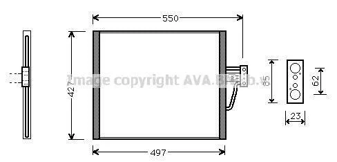 Радиатор кондиционера (500 x 416 x 16 mm) BMW 5 E39 (96-) AVA AVA COOLING BW5213 (фото 1)