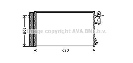 Радіатор кондиціонера BMW 1 E87 (03-), 3 E90 (04-), X1 E84 (10-), X3 F25 (10-) AVA AVA COOLING BWA5296D