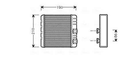 Радиатор обогревателя салона BMW 3e46 00>, X3e83 AVA AVA COOLING BWA6211