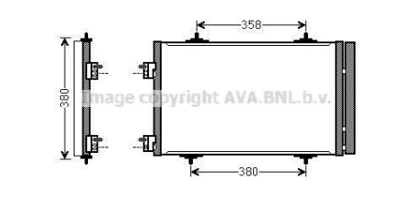 Радиатор кондиционера Citroen C5 (08-)/Peugeot 508 (11-) 1.6i, 1.6HDi AVA COOLING CNA5272D