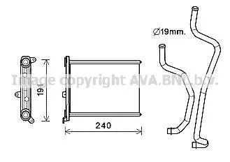 Радиатор обогревателя салона Nissan Juke (11-19) 1.6i, Leaf (11-17) AVA AVA COOLING DN6417 (фото 1)