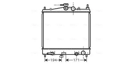 Радіатор охолодження двигуна Nissan Micra 1,2i 1,4i AT 03>10, Note 1,4i 1,6i AT 06> AVA AVA COOLING DNA2248