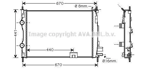 Радіатор охолодження двигуна Nissan Qashqai (06-14) 1.5 DCI AVA AVA COOLING DNA2287 (фото 1)