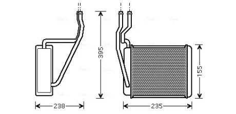 Радіатор обігрівача салону Ford Fiesta Fusion 1,25-1,6i 1,4-1,6TDCI 02>08, MAZDA 2 1,3-1,5i 03> AVA AVA COOLING FD6329