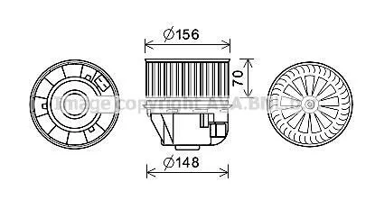 Вентилятор отопителя салона Ford Focus (13-20), C-MAX (11-19) AVA AVA COOLING FD8633 (фото 1)