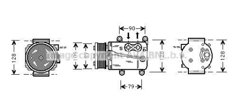 Компресор кондиціонера Ford Fiesta, Fusion (02-), Focus (99-), Transit Connect (02-) AVA AVA COOLING FDAK105