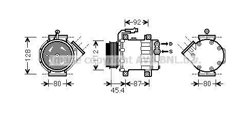 Компресор кондиціонера Citroen Jumper/Peugeot Boxer/Fiat Ducato (06-) AVA AVA COOLING FTAK366 (фото 1)