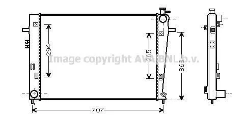 Радиатор система охлаждения двигателя AVA COOLING HY2204 (фото 1)