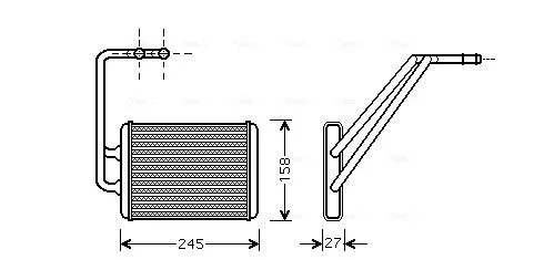 Радиатор обогревателя салона Hyundai Elantra(00-), Coupe (01-) AVA AVA COOLING HY6121 (фото 1)