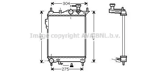 Радіатор охолодження HYUNDAI GETZ (TB) (02-) 1.1-1.6i MT (вир-во AVA) AVA COOLING HYA2099 (фото 1)