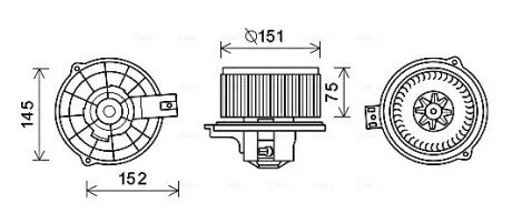 Вентилятор обогревателя салона Kia Rio (05-10) AVA AVA COOLING KA8234