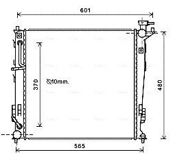Радиатор охлаждения двигателя Kia Sportage (10-15) 2,0d 6AT AVA AVA COOLING KAA2214