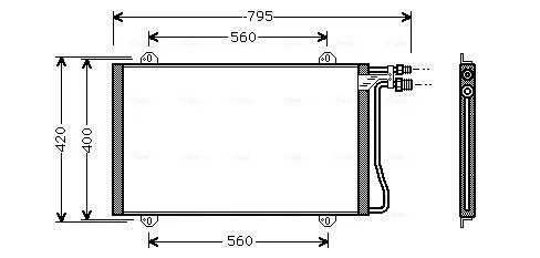 Конденсор кондиционера MB SPRINT W901 MT/AT 95- (Ava) AVA COOLING MS5219 (фото 1)