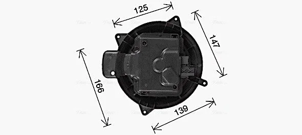 Вентилятор обогревателя салона MB ML (W164) (05-), GL (X164) (06-) AVA AVA COOLING MS8765 (фото 1)