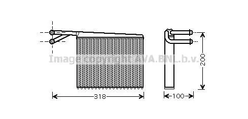 Радиатор отопителя MERCEDES SPRINTER W 901-905 (95-) (пр-во AVA) AVA COOLING MSA6372 (фото 1)