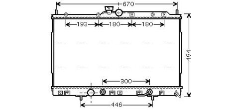 Радіатор охолодження двигуна Mitsubishi Outlander (02-07) 2,4i AT AVA AVA COOLING MT2185