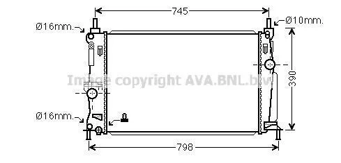 Радіатор охолодження двигуна Mazda 3 BL (09-) 1.6i АКПП AVA AVA COOLING MZ2254 (фото 1)