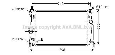 Радіатор охолодження двигуна Mazda 3 BL (09-) 1.6i АКПП AVA AVA COOLING MZ2254