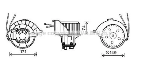 Вентилятор обігрівача салону Opel Astra G (98-), Zafira A (99-) AC- AVA AVA COOLING OL8628