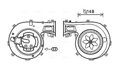 Вентилятор обігрівача салону Opel Vectra C manual AC AVA AVA COOLING OL8630 (фото 1)
