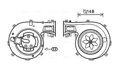 Вентилятор обігрівача салону Opel Vectra C manual AC AVA AVA COOLING OL8630