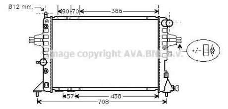 Радіатор охолодження двигуна ASTRAG/ZAFIRA AT +-AC 98- (Ava) AVA COOLING OLA2253