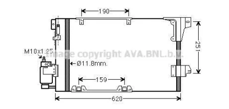 Радіатор кондиціонера Opel Astra G (98-), Zafira (99-) AVA AVA COOLING OLA5251D