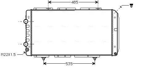 Радиатор охлаждения двигателя PSA Jumper Boxer, Fiat Ducato 2,0-2,8TD 02> MT-AT AC+/- AVA AVA COOLING PE2150