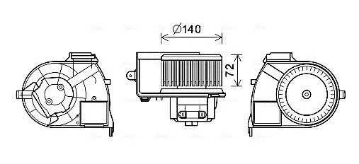 Вентилятор обігрівача салону Renault Kangoo I AC+ AVA AVA COOLING RT8617 (фото 1)