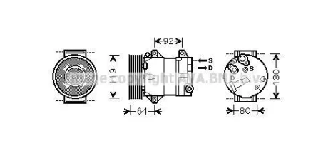 Компресор кондиціонера Renault Megane II, Scenic II (03-) 1.9DCi, 2.0i AVA AVA COOLING RTAK429