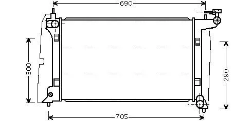 Радіатор охолодження двигуна Toyota Avensis 03>08 1,6i 1,8i AVA AVA COOLING TO2302 (фото 1)