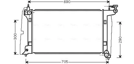 Радіатор охолодження двигуна Toyota Avensis 03>08 1,6i 1,8i AVA AVA COOLING TO2302