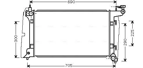 Радіатор охолодження двигуна Toyota Avensis 1,8i AT 03>08 AVA AVA COOLING TO2323 (фото 1)