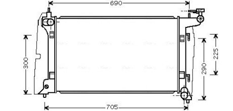 Радіатор охолодження двигуна Toyota Avensis 1,8i AT 03>08 AVA AVA COOLING TO2323