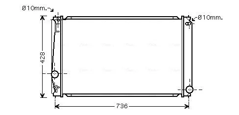 Радіатор охолодження двигуна Toyota Rav4 2,0i 2,5i 08>12, 12> AT AC+/- AVA AVA COOLING TO2419 (фото 1)