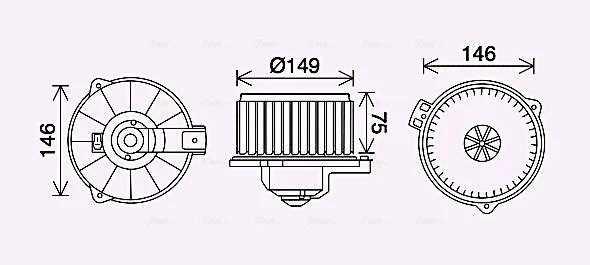 Вентилятор обогревателя салона Toyota Corolla (00-) 1.3i 1.4i 1.6i 1.8i AVA AVA COOLING TO8735 (фото 1)