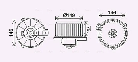 Вентилятор обогревателя салона Toyota Corolla (00-) 1.3i 1.4i 1.6i 1.8i AVA AVA COOLING TO8735