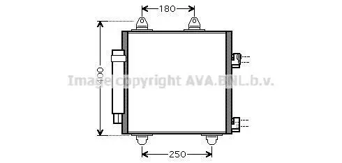 Радіатор кондиціонера Citroen C1 (06-)/Peugeot 107 (05-) 1.0i, 1.4HDi AVA AVA COOLING TOA5414D (фото 1)