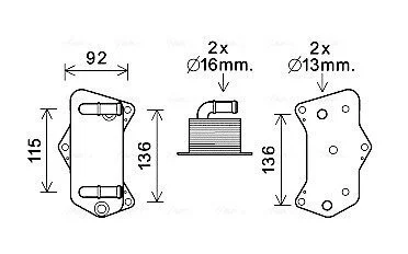 Радіатор масляний VAG Caddy III 1,9TDI 2,0TDI, Caddy IV 2,0TDI, Golf V VI 2,0TDI 2,0TSI, Passat B6 2,0TDI AVA AVA COOLING VN3395