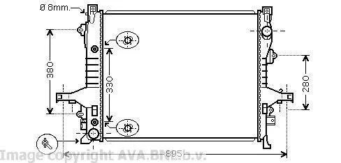 Радиатор, система охлаждения двигателя CLEVER FIT AVA COOLING VO2133 (фото 1)