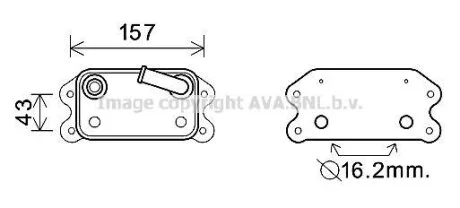 Радіатор масляний Ford Kuga (08-)/Volvo S60 (10-), S80 (07-), XC70 (08-) 2.0i, 2.5i AVA AVA COOLING VO3169