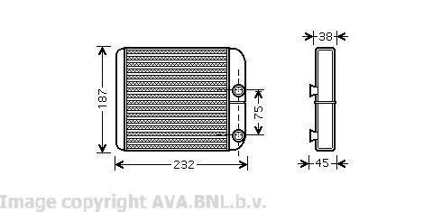 Теплообмінник, система опалення салону CLEVER FIT AVA COOLING VO6129 (фото 1)