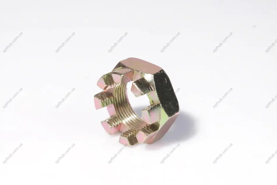 Гайка кулака поворотного ст. обр. Газель,Волга,ГАЗ 53 (корончатая) М24х1.5 (пр-во) Авто Престиж 292957-П29 (фото 1)