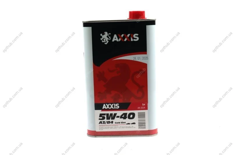Масло моторн. AXXIS 5W-40 A3/B4 Gold Sint (Канистра 1л) C.I.U Axxis AX-2024 (фото 1)