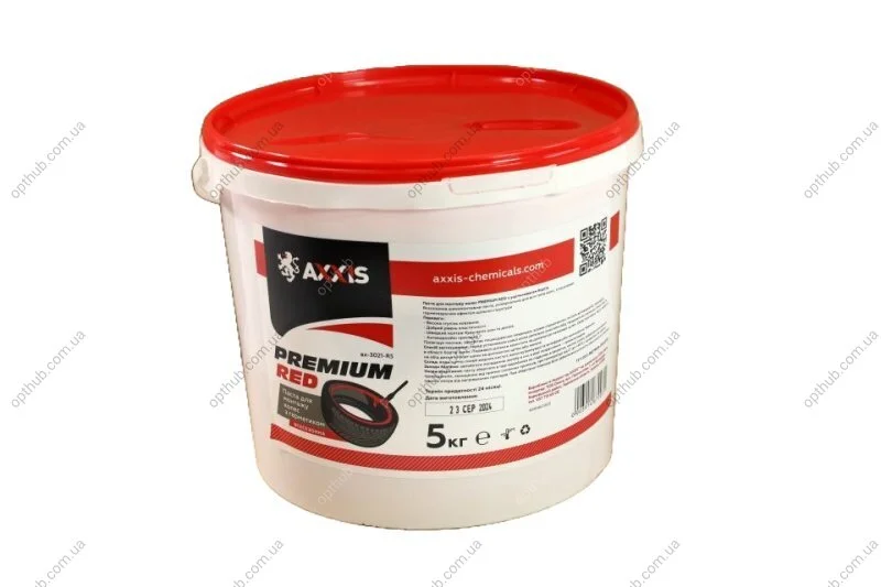 Паста для монтажа колес PREMIUM RED с уплотнителем бортов 5кг C.I.U Axxis AX-3021-R5 (фото 1)