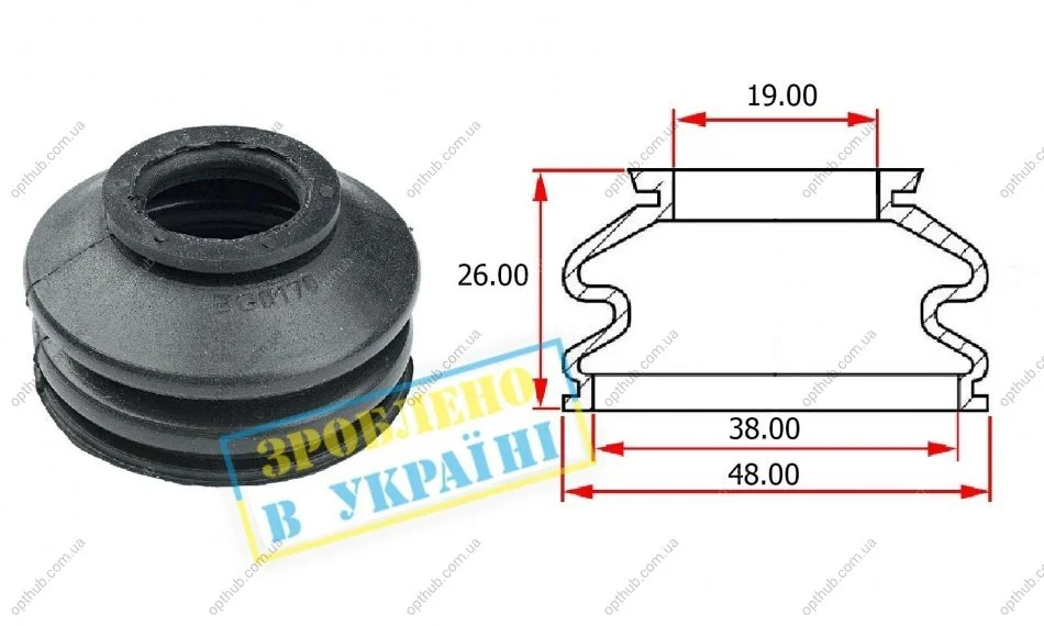 Пильовиик кульовий опори FORD FUSION 2013-2019 USA BELGUM PARTS BG0170 (фото 1)