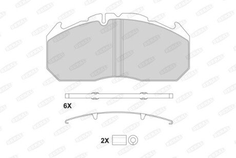 Комплект тормозных колодок, дисковый тормоз BERAL 2921028004145504